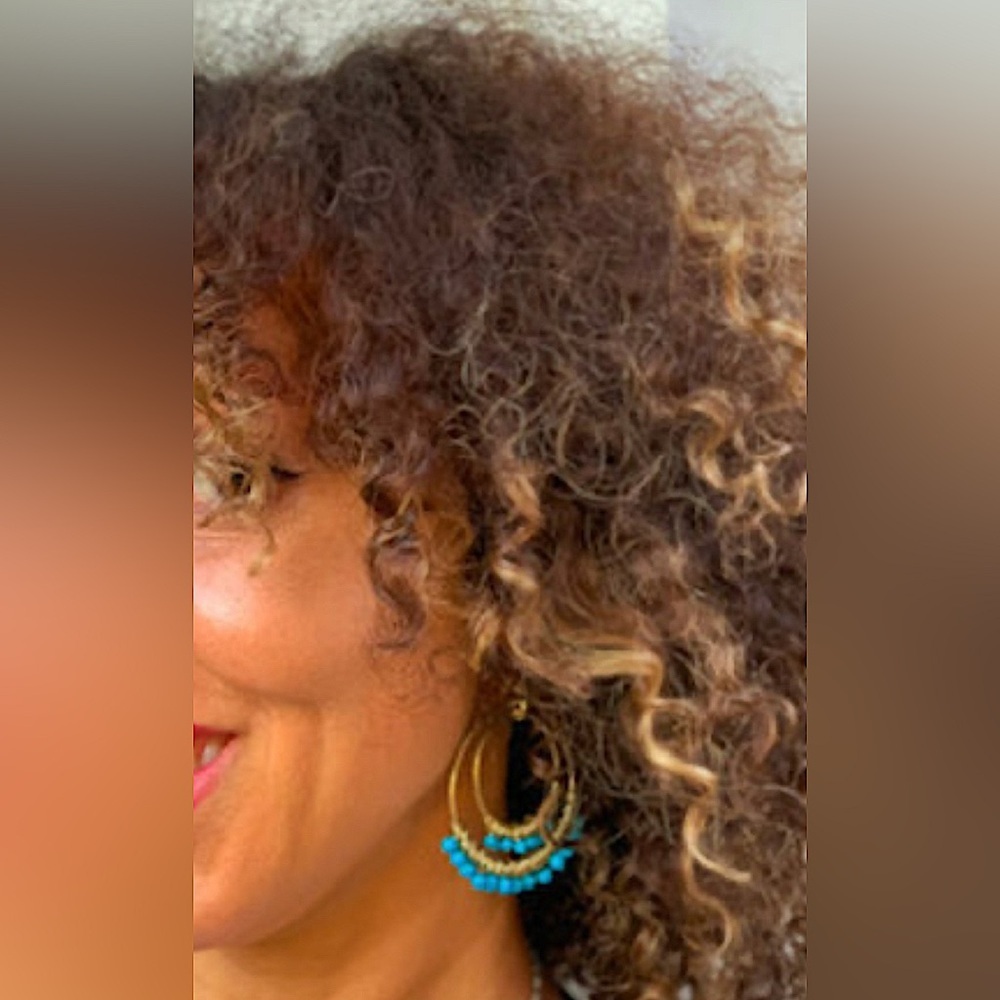 Turquoise Statement Hoop Earrings (pierced)
(New)